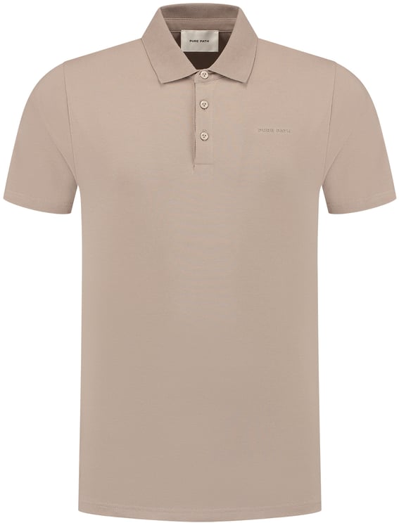 Pure Path Essential wordmark polo taupe