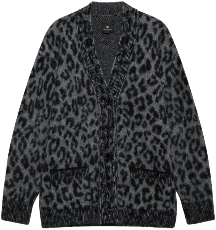 Anine Bing gilet leopard grijs