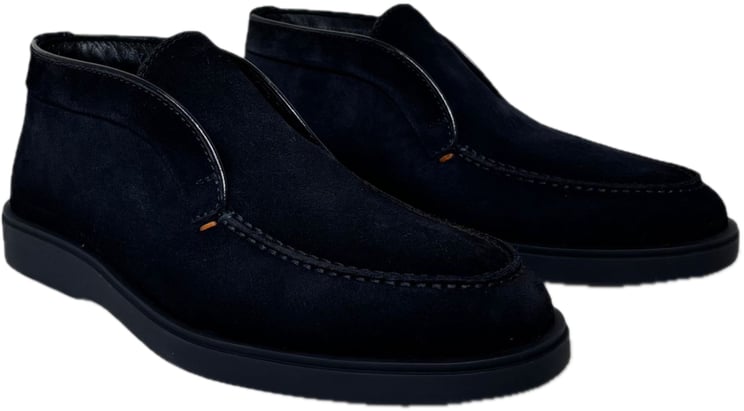 Santoni Instapper hoog navy Detroit Gomma