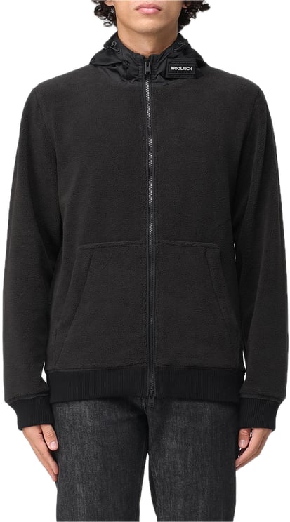 Woolrich Pile Full-Zip Hoodie - Black
