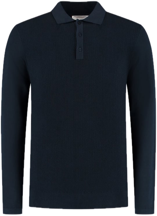 Pure Path Braided Structure Knit Polo