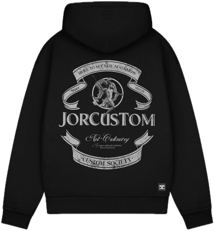 JORCUSTOM Ribbon Fl Zip Hoodie Black