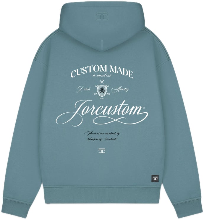 JORCUSTOM Handscript Fl Zip Hoodie OceanBlue