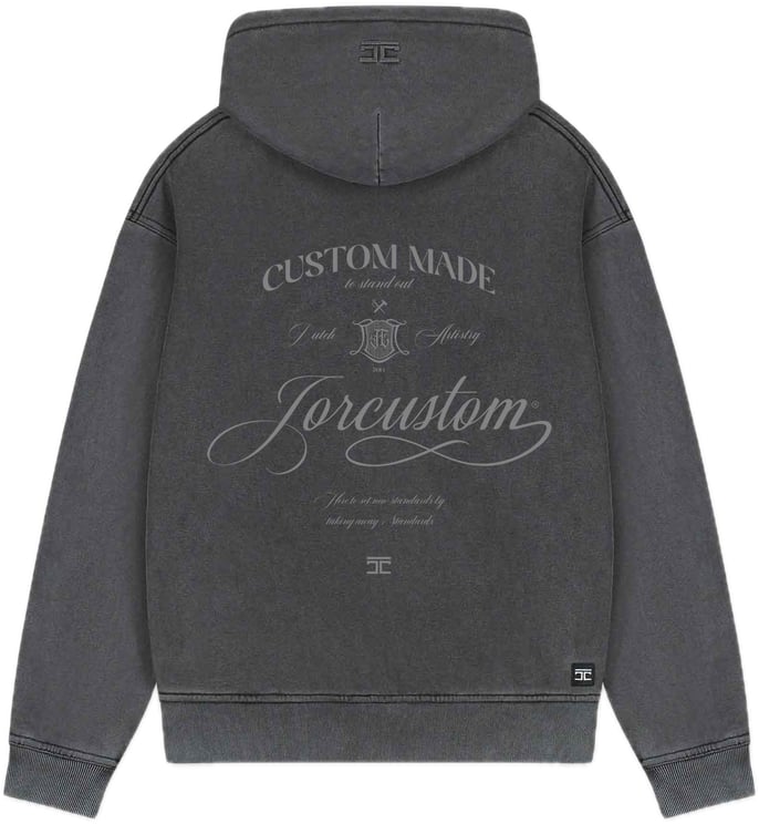 JORCUSTOM Handscript Fl Zip Hoodie AcidGrey