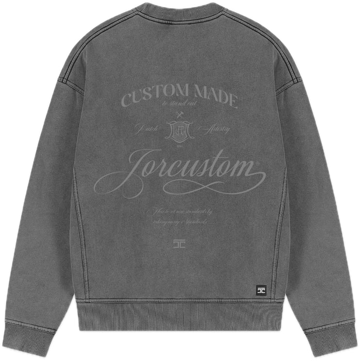 JORCUSTOM Handscript Fl Sweater AcidGrey
