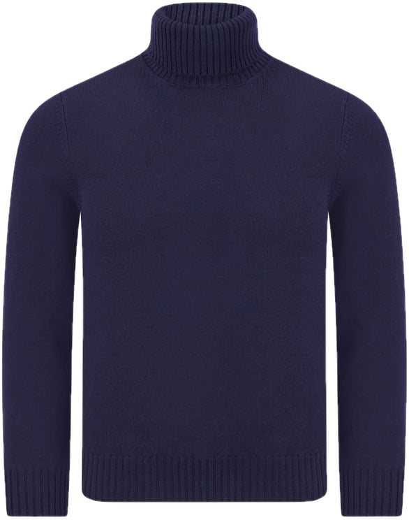 Gran Sasso Ribbed Rollneck blue