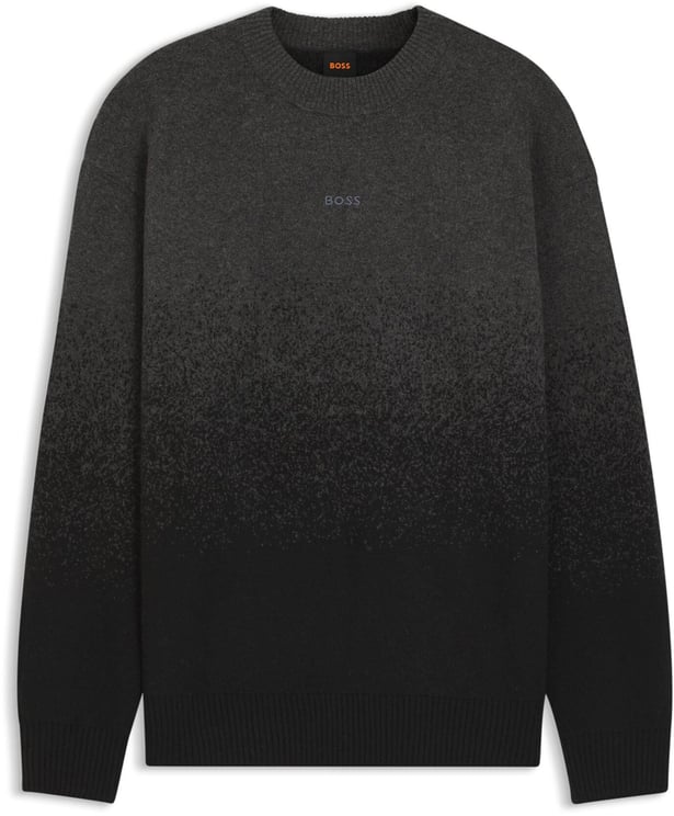 Boss Trui van een wolmix met dessin in k