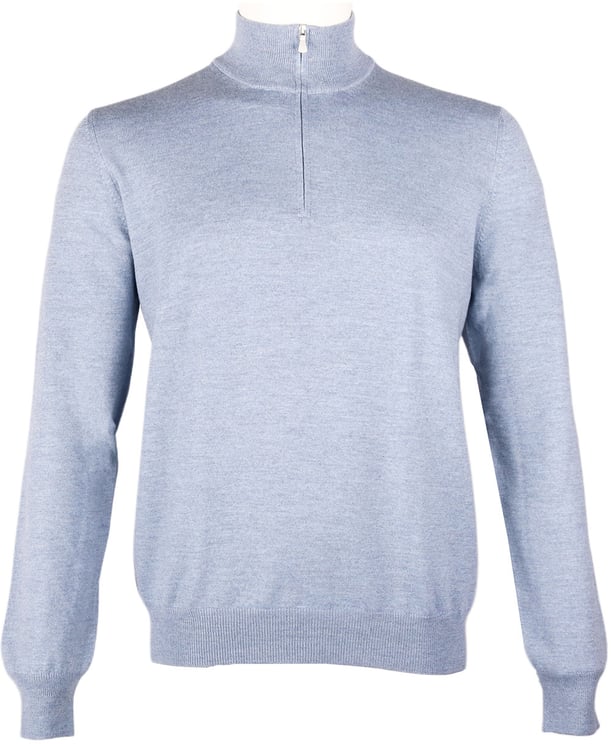 Gran Sasso Half zip trui lichtblauw