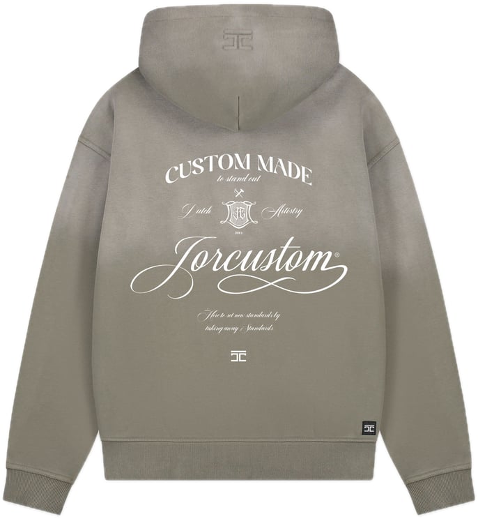 JORCUSTOM Handscr Sun Zip Hoodie VintageGreen