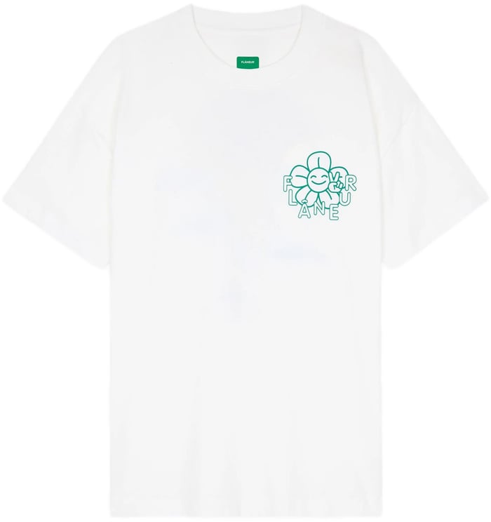 FLÂNEUR t-shirt wit happy flower