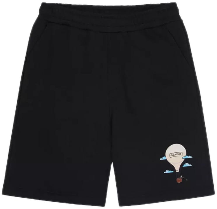 FLÂNEUR sweatshort black aeronautique