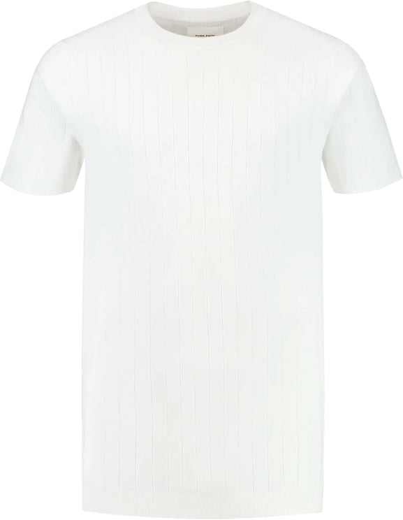 Pure Path Drop-needle Knit T-shirt Off White