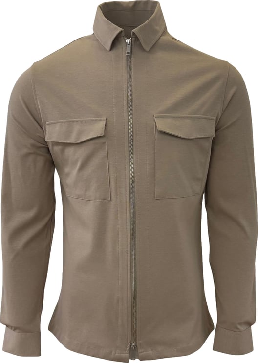Genti Oaks shirt jacket zip beige