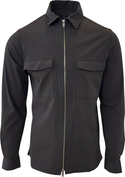 Genti Oaks shirt jacket zip donkergrijs