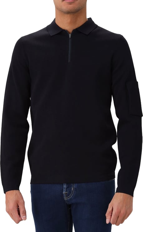 Genti zippolo lange mouw navy