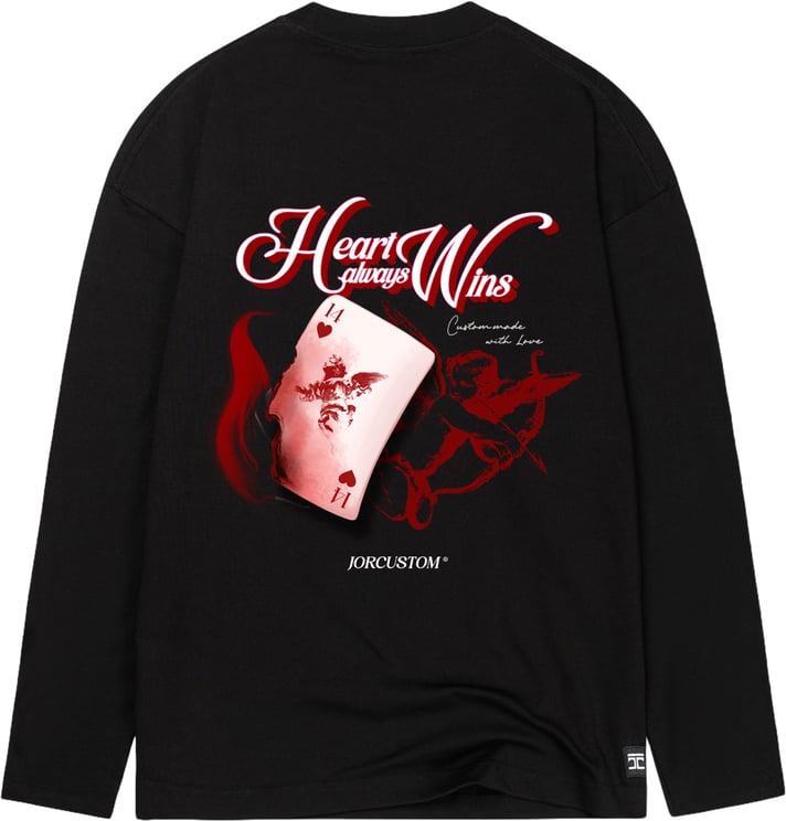 JORCUSTOM Heart Longsleeve T-Shirt Black