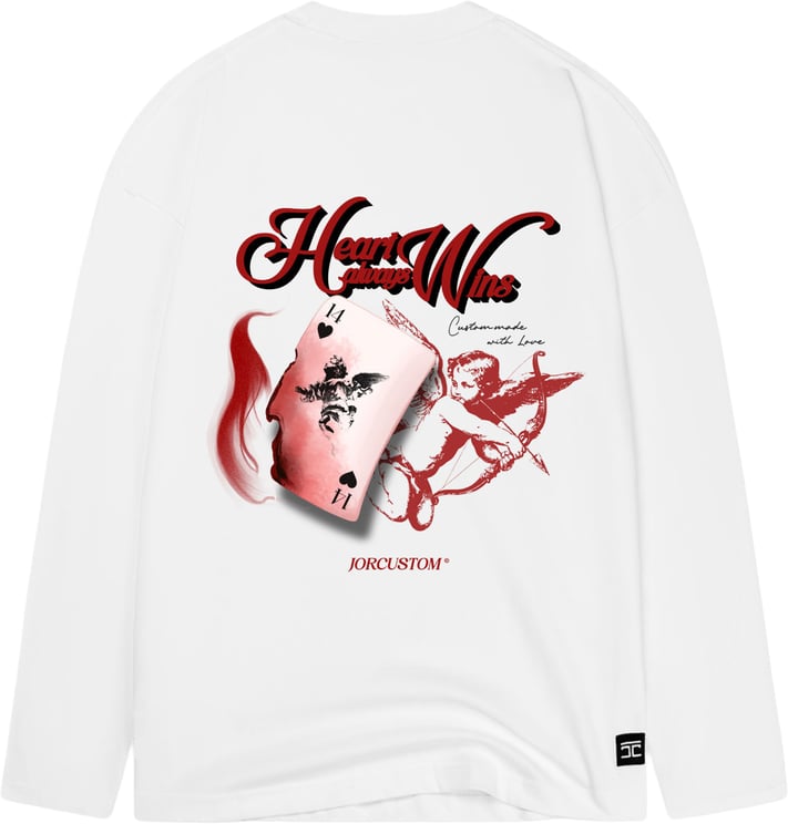 JORCUSTOM Heart Longsleeve T-Shirt White