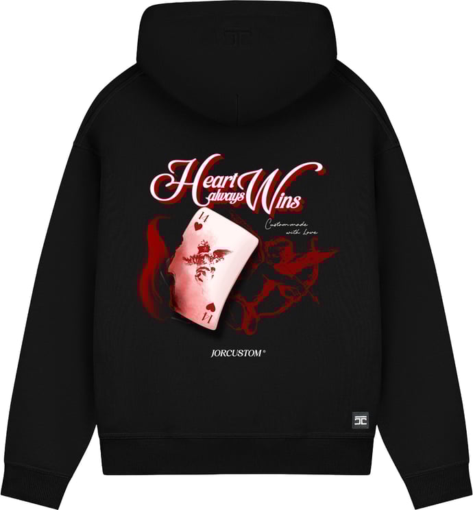 JORCUSTOM HeartAlwaysWins Zipped Hoodie Black
