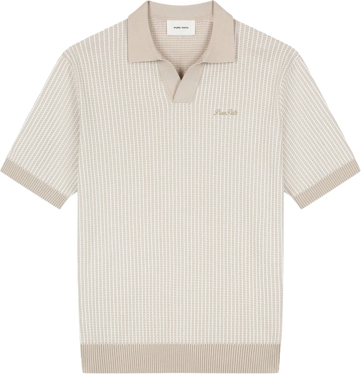 Pure Path Ladder Stitch Knit Polo