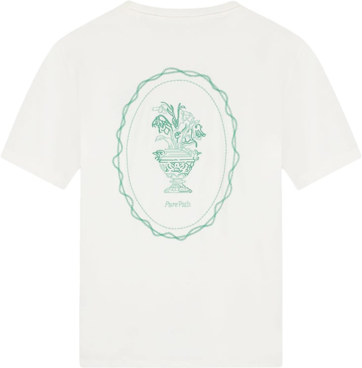 Pure Path Embroidered Vase T-shirt off white