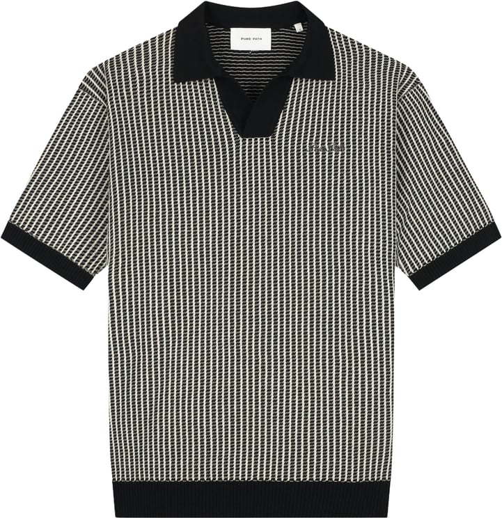 Pure Path Ladder Stitch Knit Polo