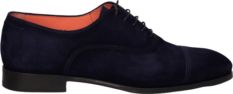 Santoni Oxford veterschoen donkerblauw