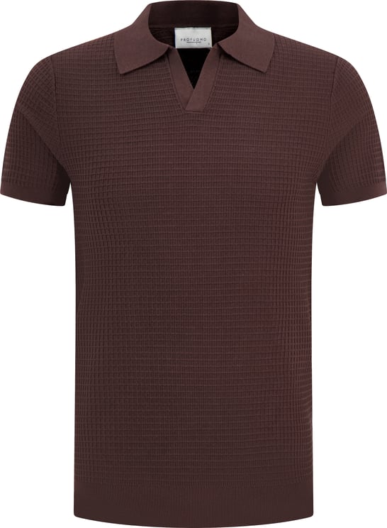 Profuomo no button polo brown