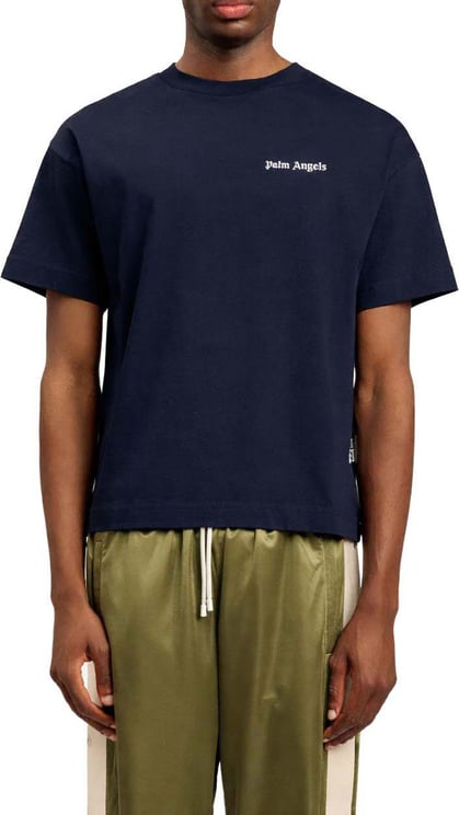 Palm Angels Classic Logo T-Shirt Navy Blue