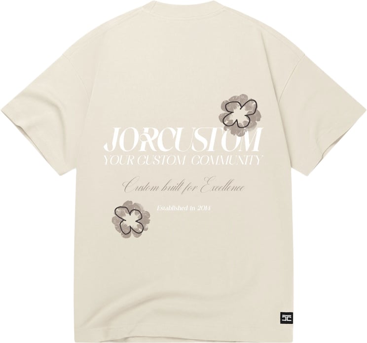 JORCUSTOM Flowers Loose Fit T-Shirt Creme