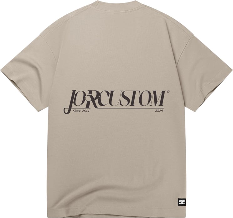 JORCUSTOM Script Loose Fit T-Shirt Taupe