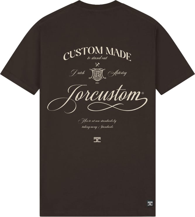 JORCUSTOM Handscri Slim Fit T-Shirt Brown
