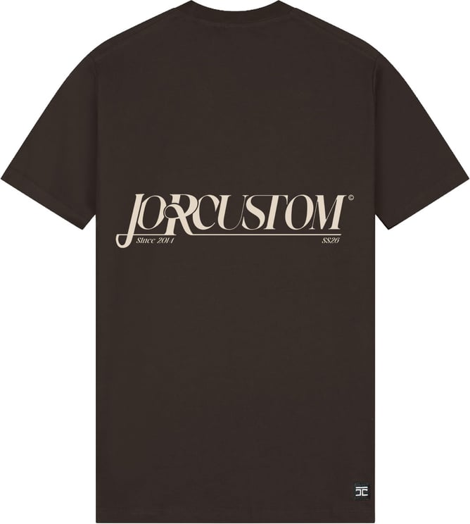 JORCUSTOM Script Slim Fit T-Shirt Brown