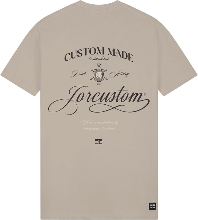 JORCUSTOM Handscri Slim Fit T-Shirt Taupe