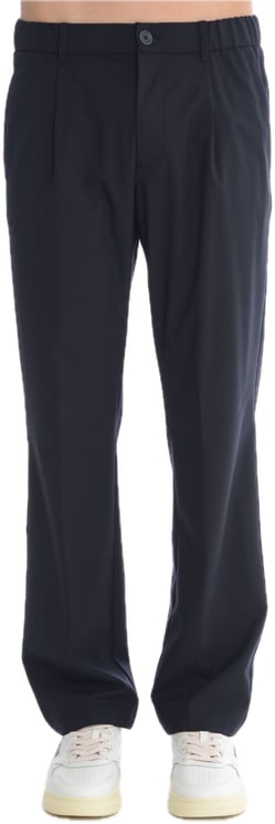 Herno Pantalon bandplooi navy