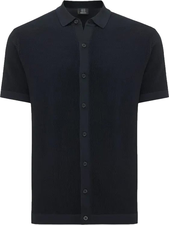 Genti Polo 8 Buttons SsNavy Blue