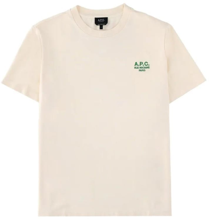 A.P.C. t-shirt cream logo groen