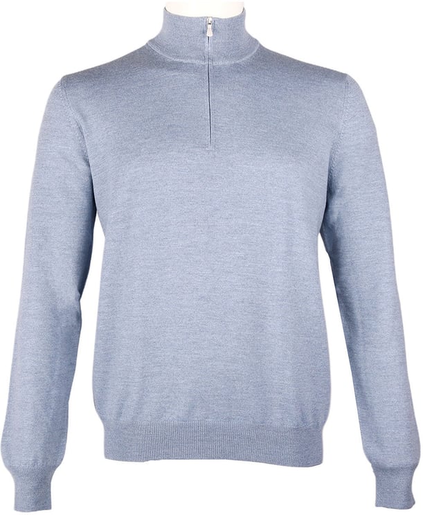Gran Sasso Half zip trui lichtblauw