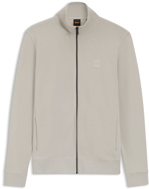 Boss Zestart vest open grey grijs zand