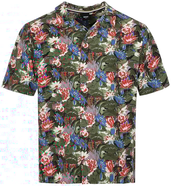 Hugo Boss beach shirt open green