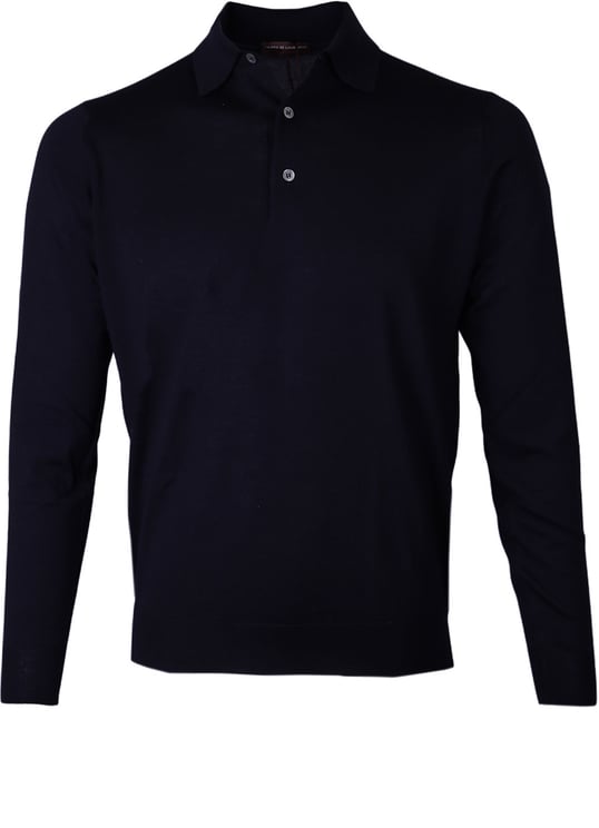 Filippo De Laurentiis Polo lange mouw donkerblauw