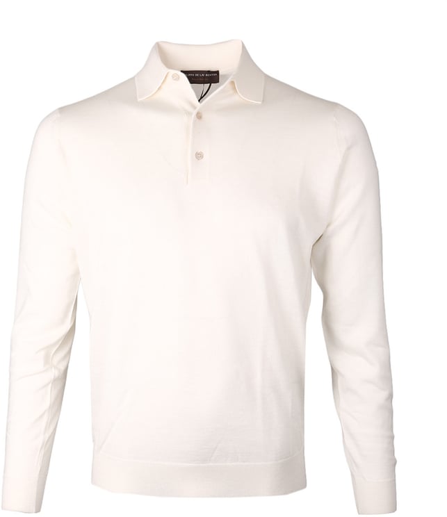 Filippo De Laurentiis Polo lange mouw ecru