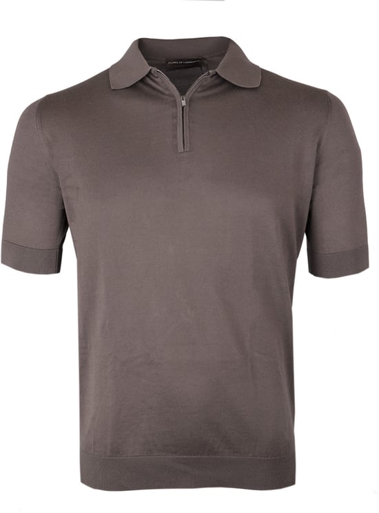 Filippo De Laurentiis Half zip polo bruin