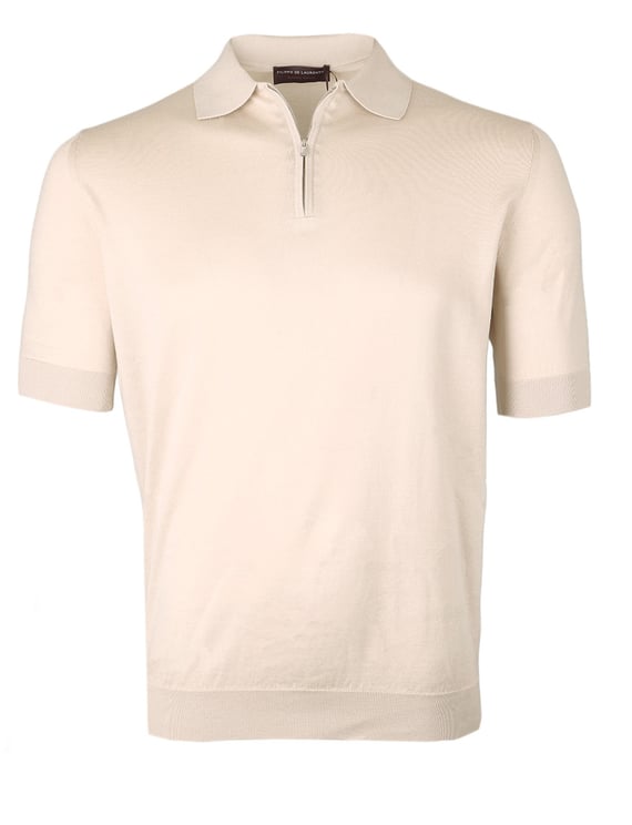Filippo De Laurentiis Half zip polo beige