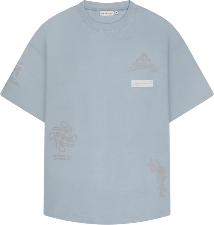 OFF THE PITCH Filigrain Oversized Tee Grey Blue