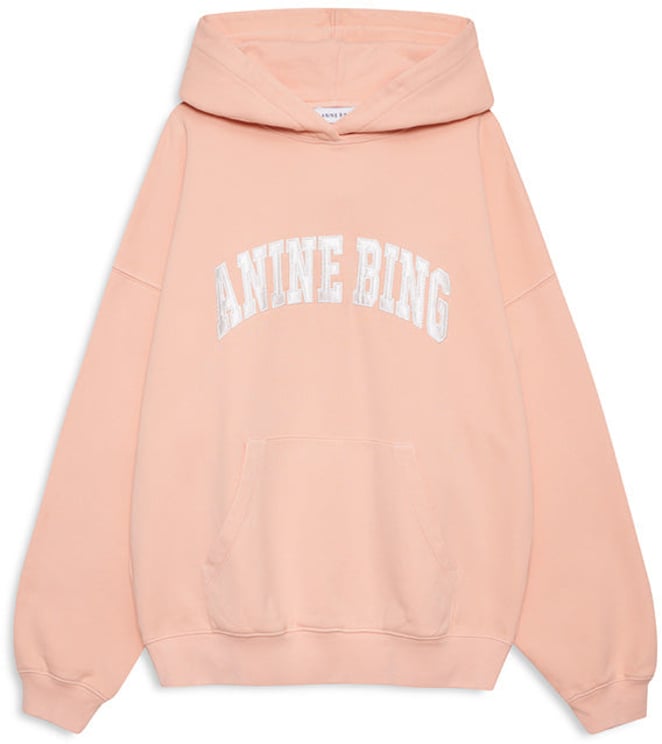 Anine Bing hoodie coral pink logo