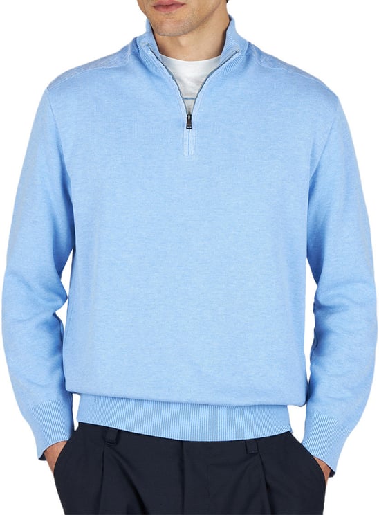 Paul & Shark Half zip trui lichtblauw