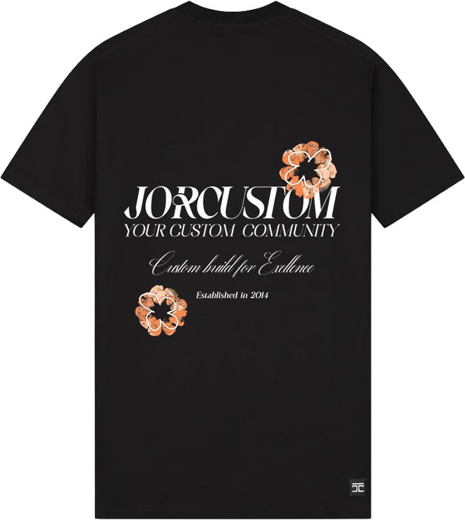 JORCUSTOM kD-Flowers Slim Fit T-Shirt black