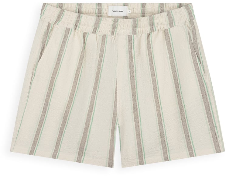 Pure Path Striped Shorts ecru