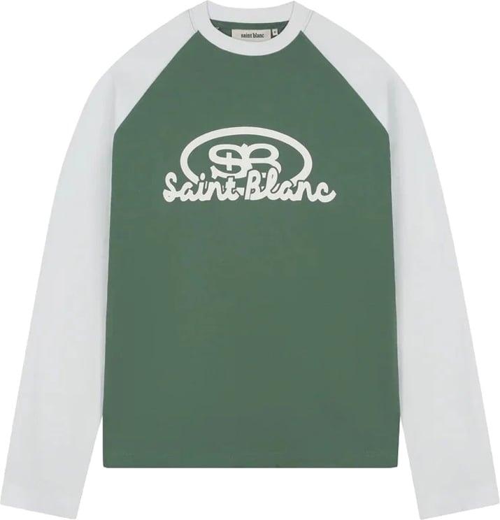 Saint Blanc Blend logo raglan green/white