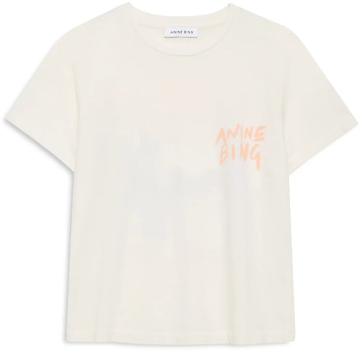 Anine Bing t-shirt cream logo